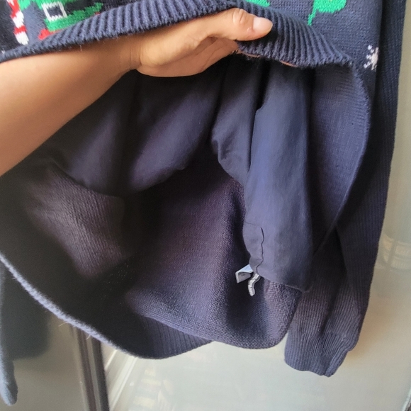 Christmas Knitted Sweater Navy Blue Funny Ugly Light Up Elves Candy Cane Large - Picture 6 of 11
